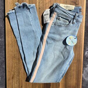 DL1961 Chloe Pink Stripe Skinny Jeans - Light Wash - Girls Size 14 - NWT